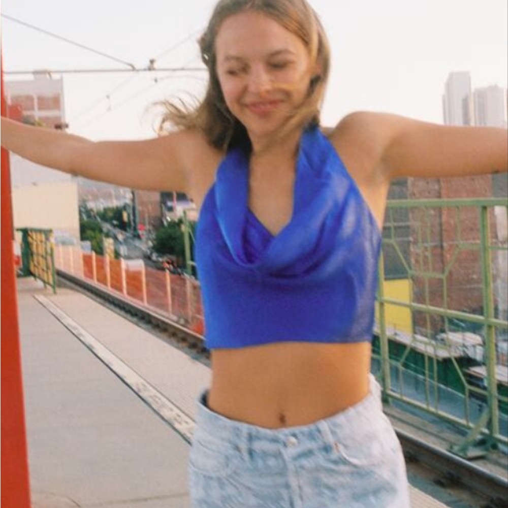 Zara blue crop top size L